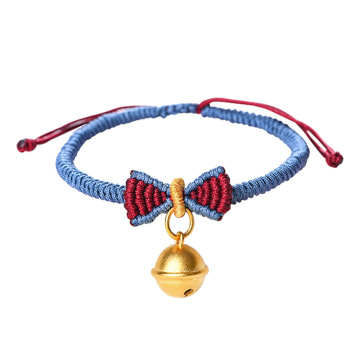 Shangjie OEM Christmas Gift Fashion Bracelets for Women Cute Woven Adjustable Friendship Bracelet Bow&Bell Smart Bracelet